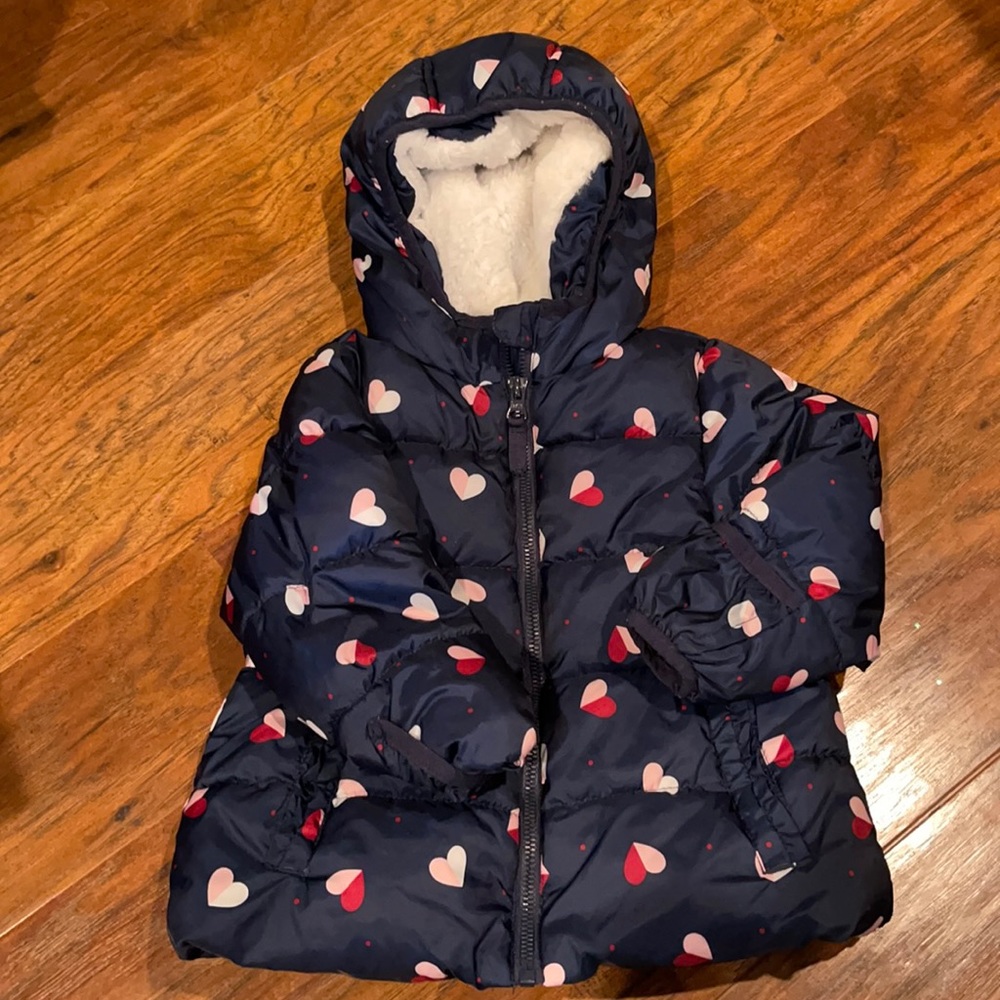 Toddler puffy heart design winter jacket ❄️